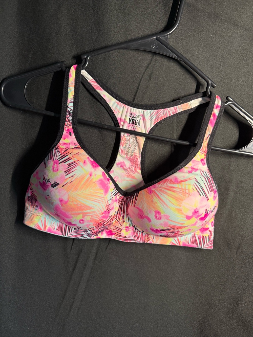 Victoria's Secret Pink Tropical Floral Racerback Sports Bra